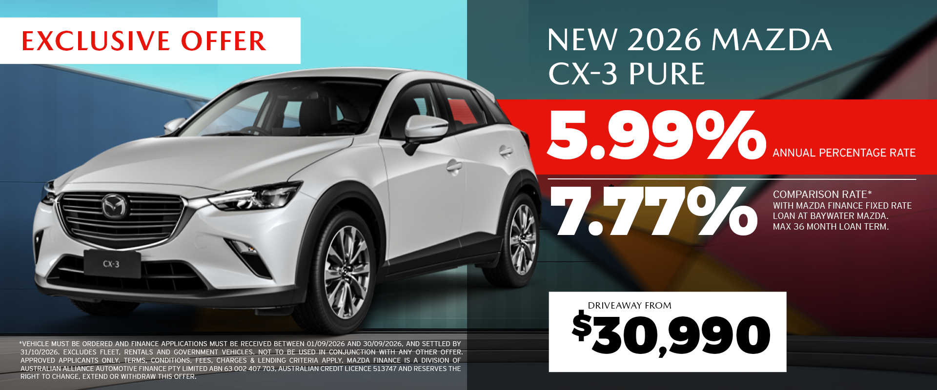 Exclusive Mazda CX-3 Finance Offer