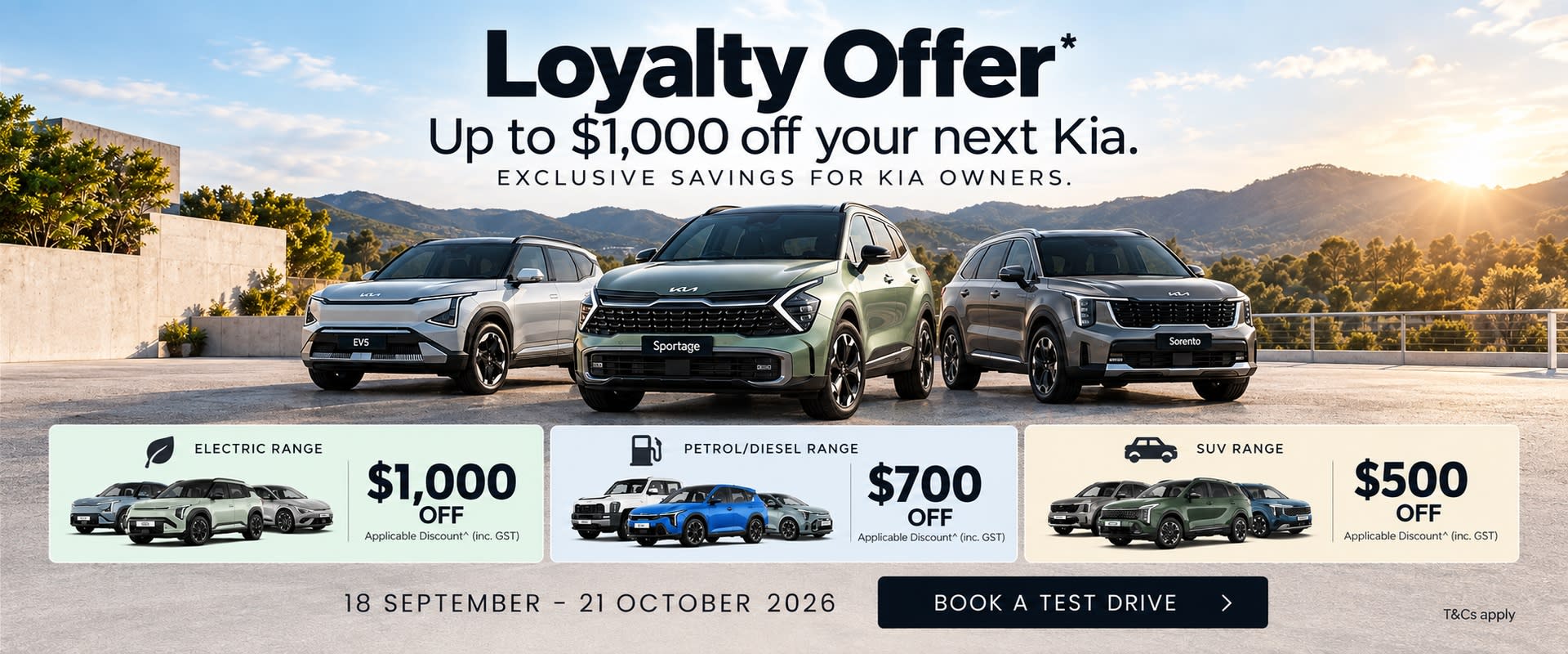 Kia Loyalty Offer 18Sep-21Oct