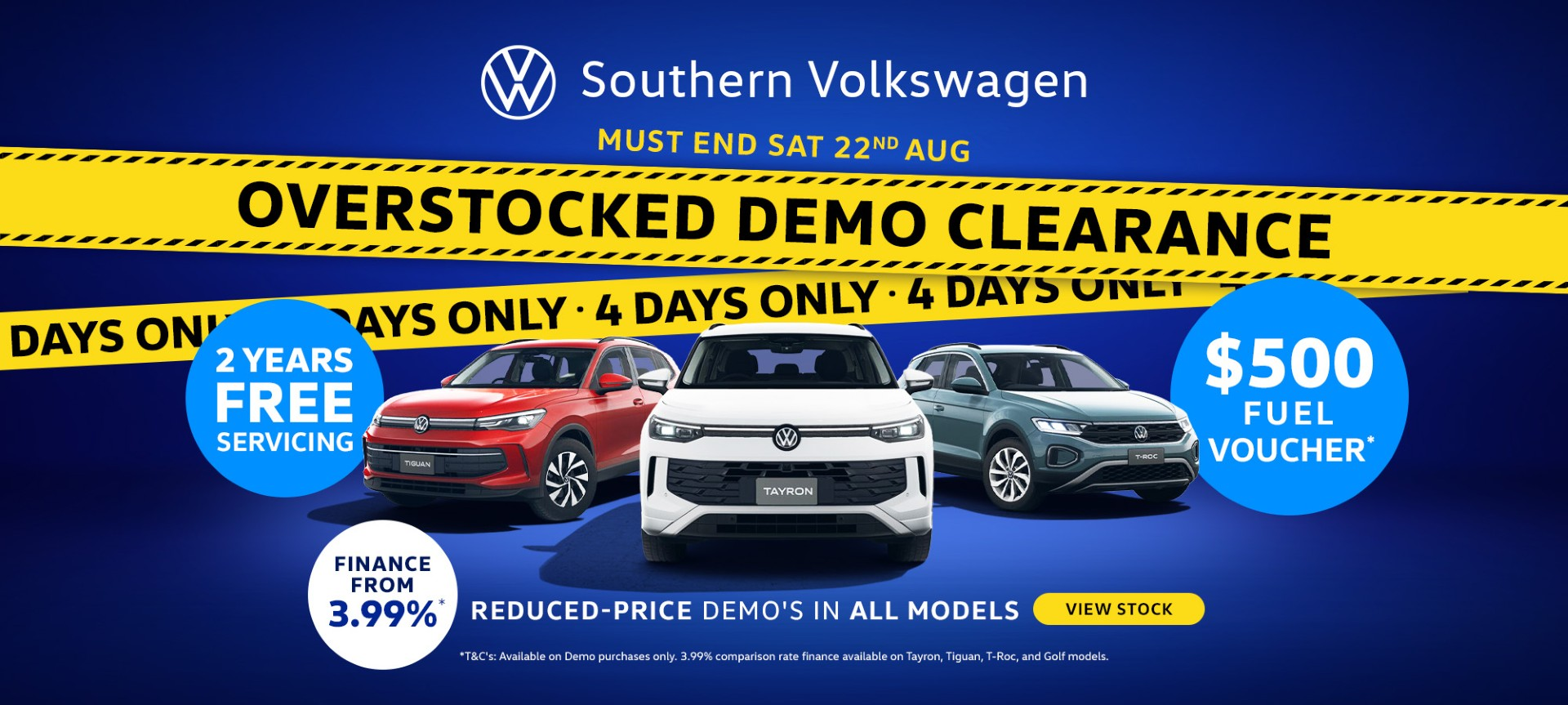 OVERSTOCKED DEMO CLEARANCE