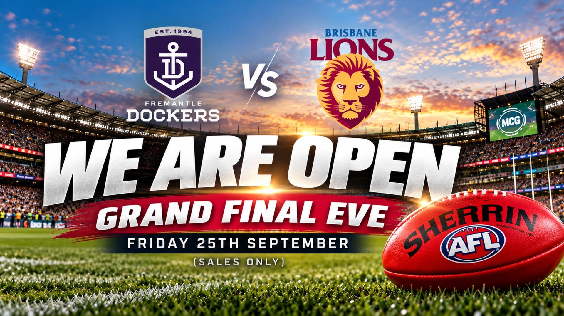 Grand Final Eve Open