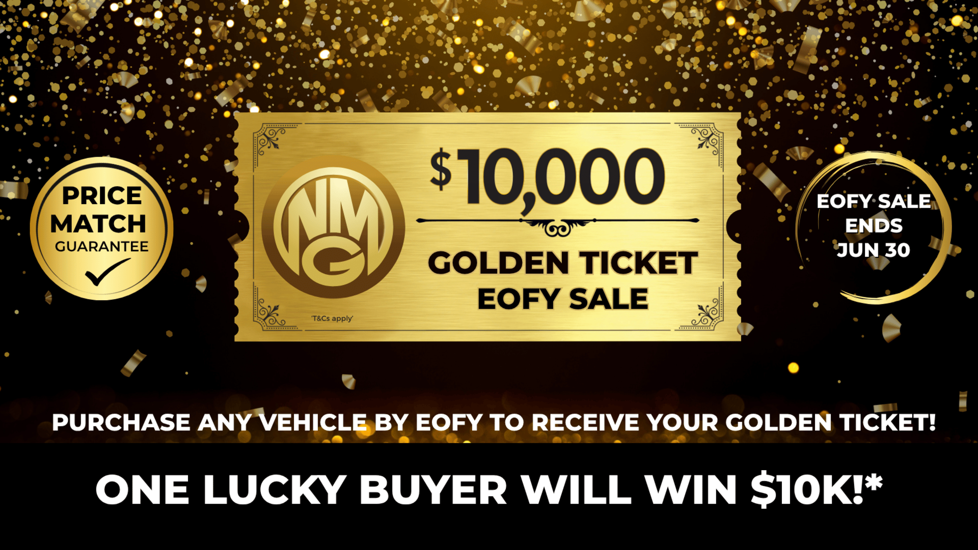 EOFY Golden Ticket banner