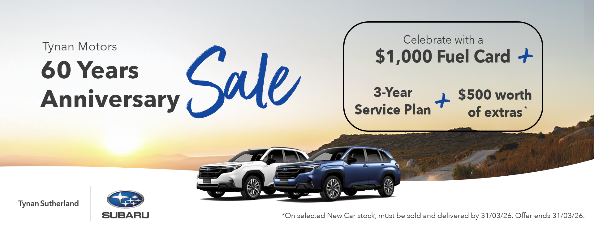 Tynan Subaru 60 Year Sale March Offer