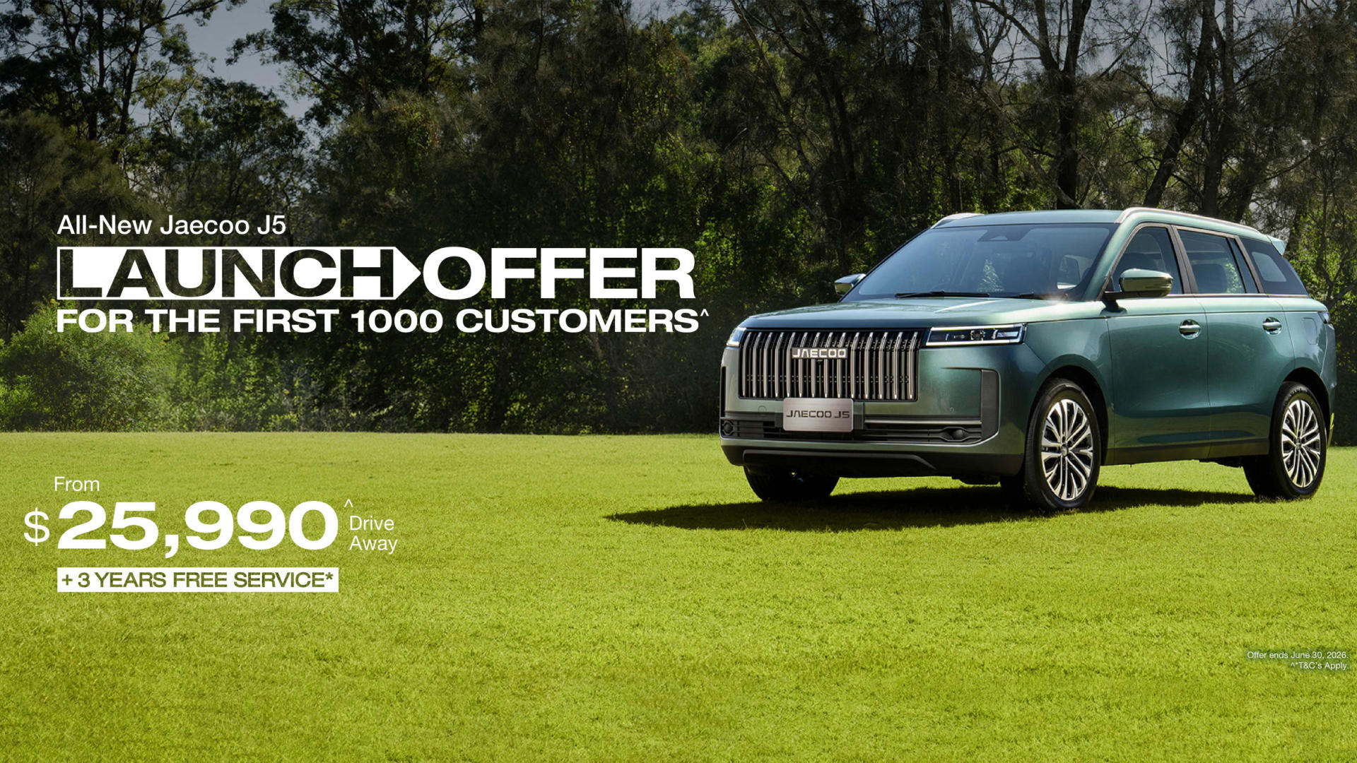 Jaecoo J5 Launch Offer