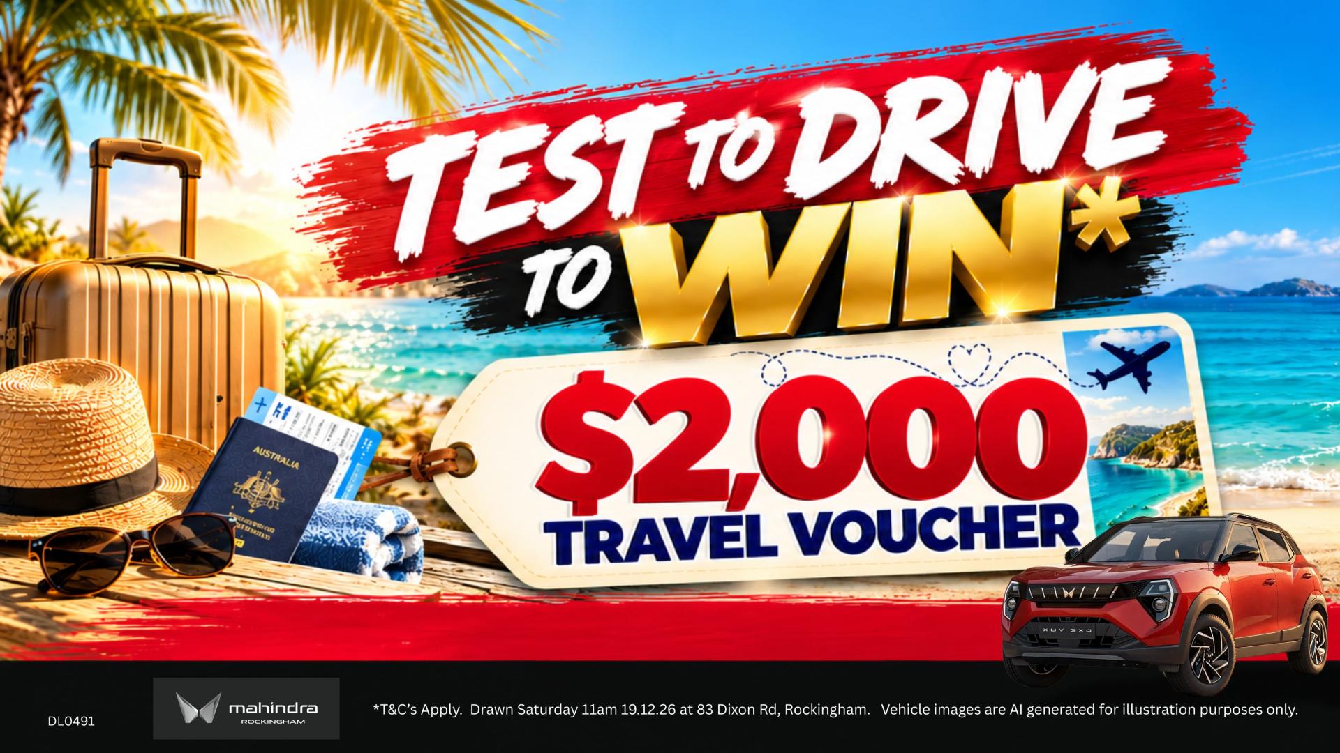 Test Drive to Win a $2,000 Travel Voucher!