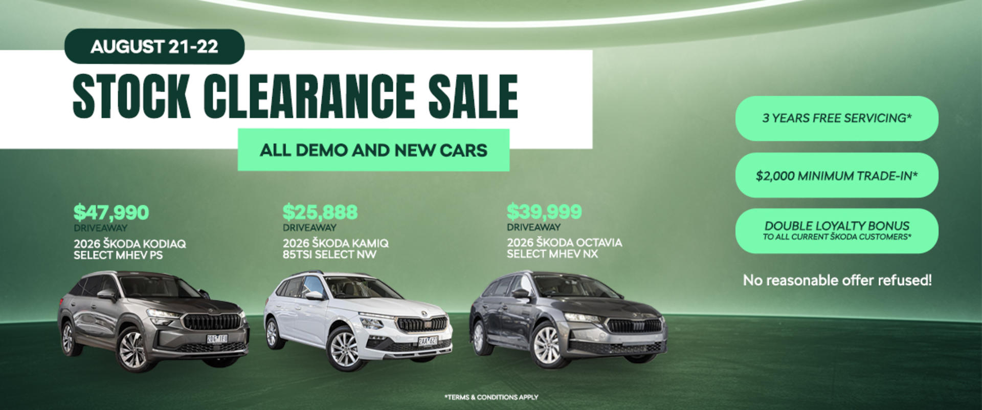 Skoda Stock Clearance Sale AUG 26