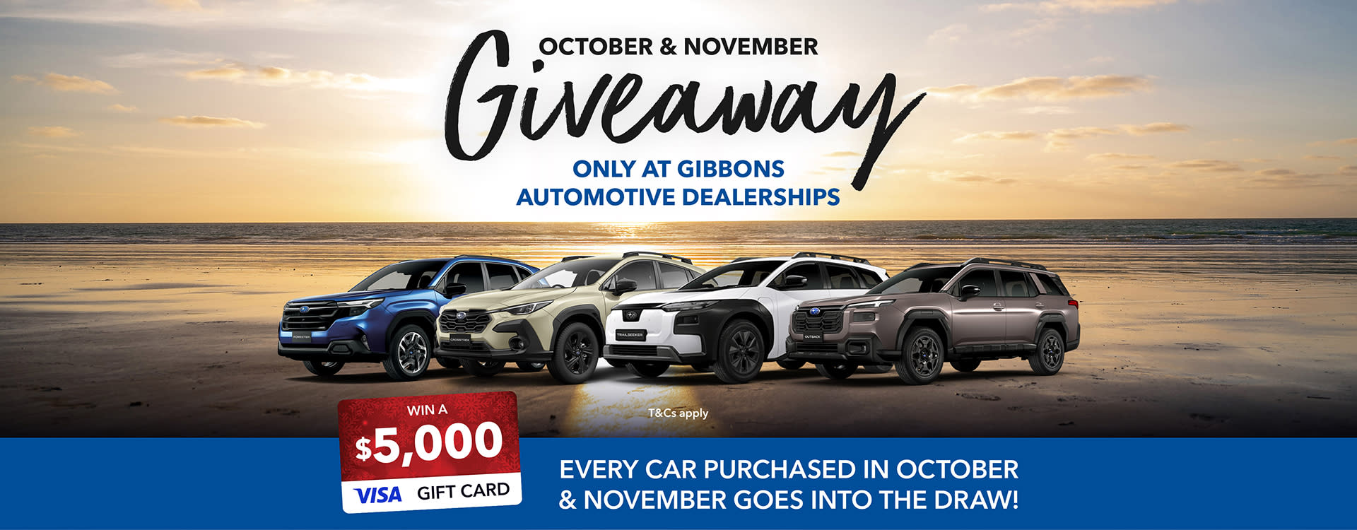 $5000 gift card subaru