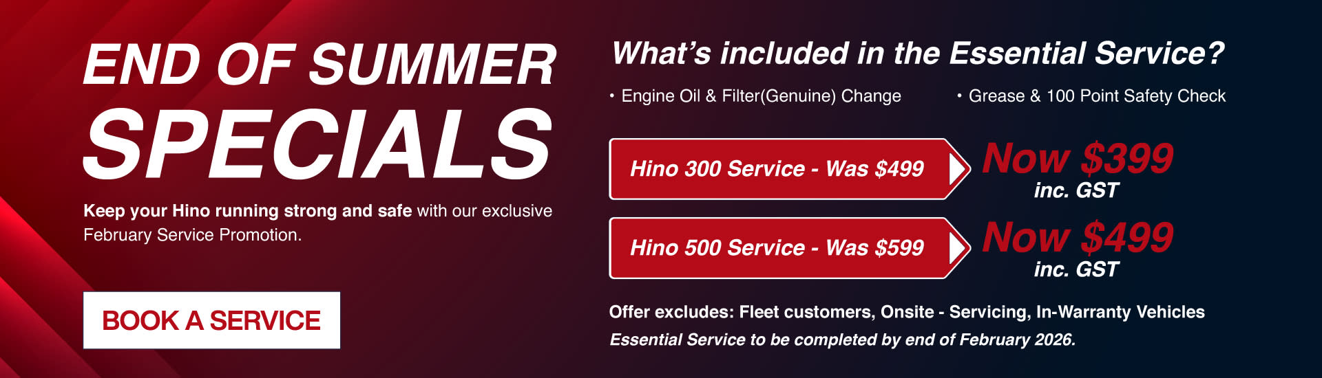 End of Summer Specials