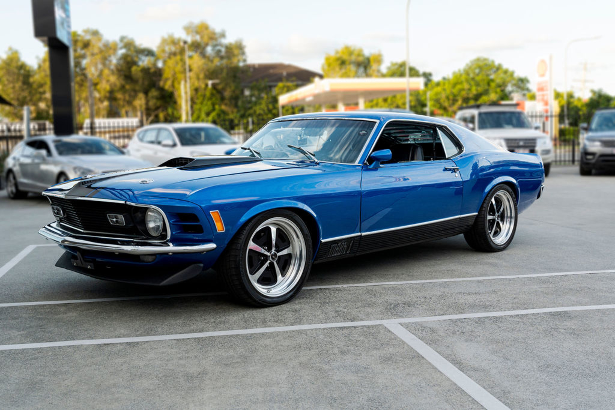 Vintage Blue Car for Hire