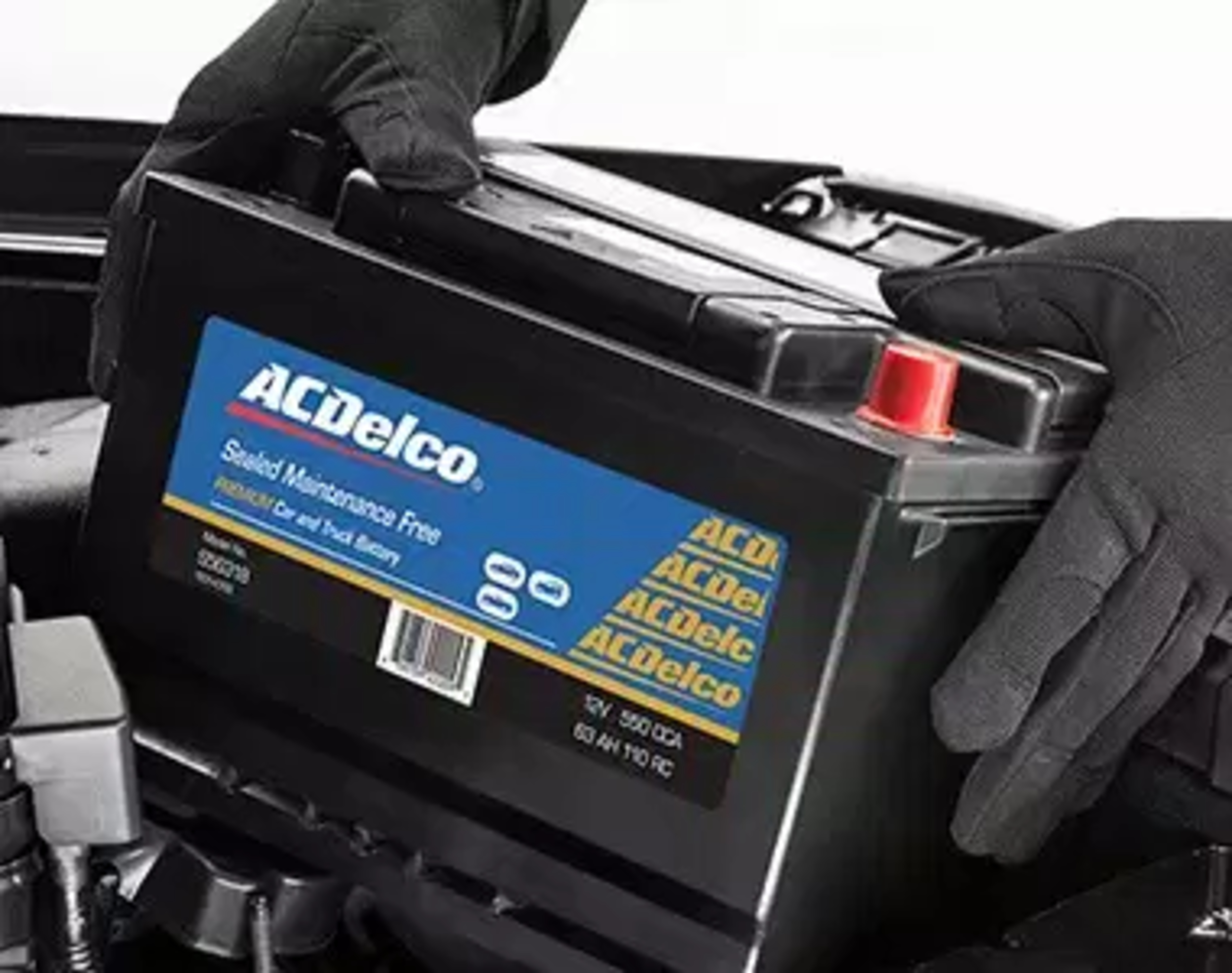 Car battery with ACDelco Logo