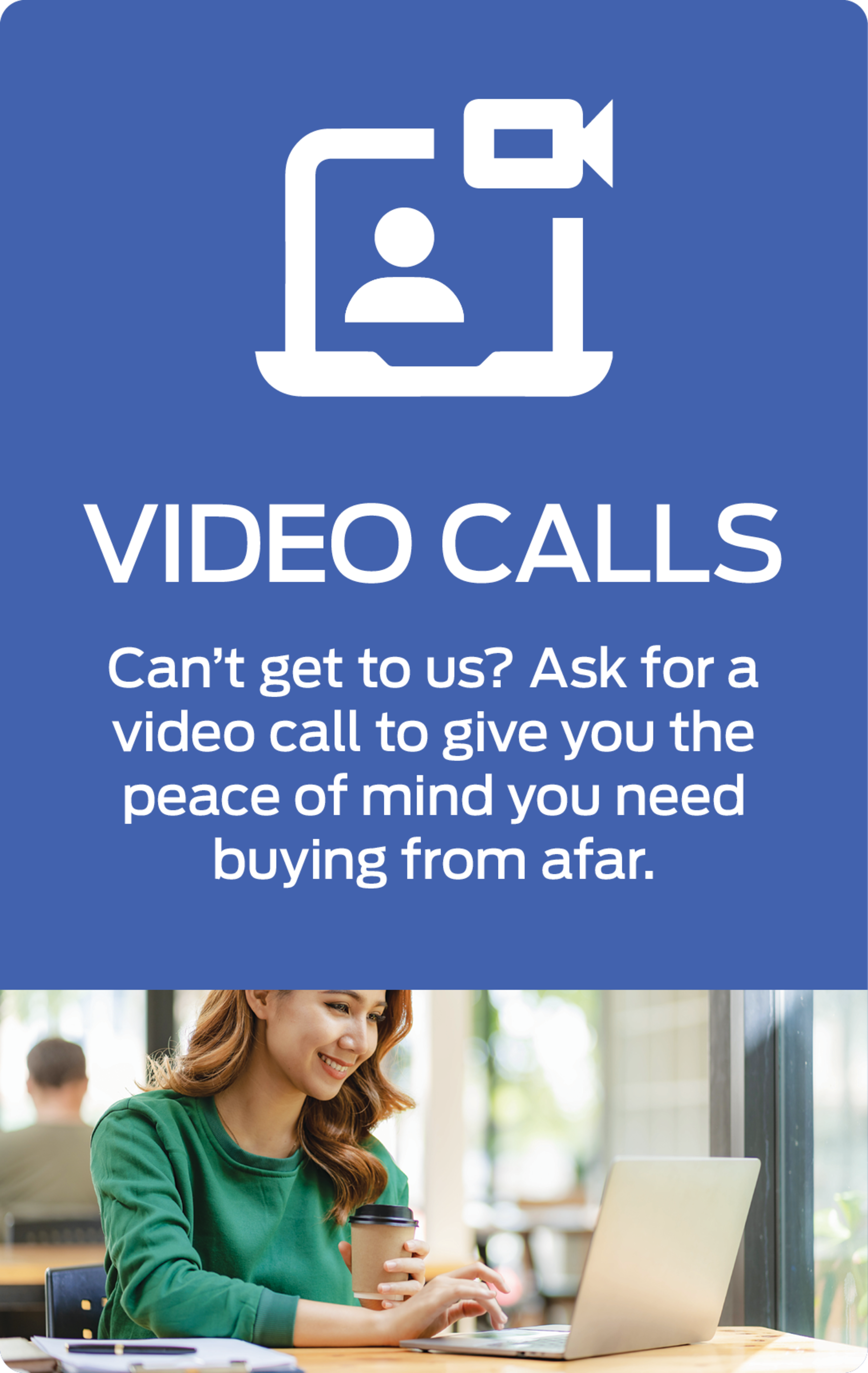 Can't get to us? Ask for a video call to give you the peace of minds you need buying from afar