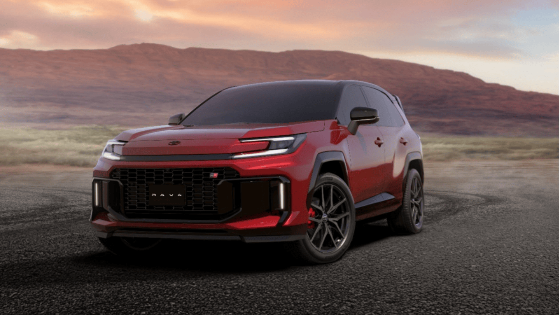 The all-new RAV4 GR Sport will be available exclusively with a powerful all-wheel-drive PHEV powertrain in Australia. (Overseas model shown)