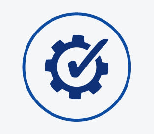 Cog with a checkmark in it