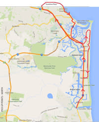 Map of north pick up route