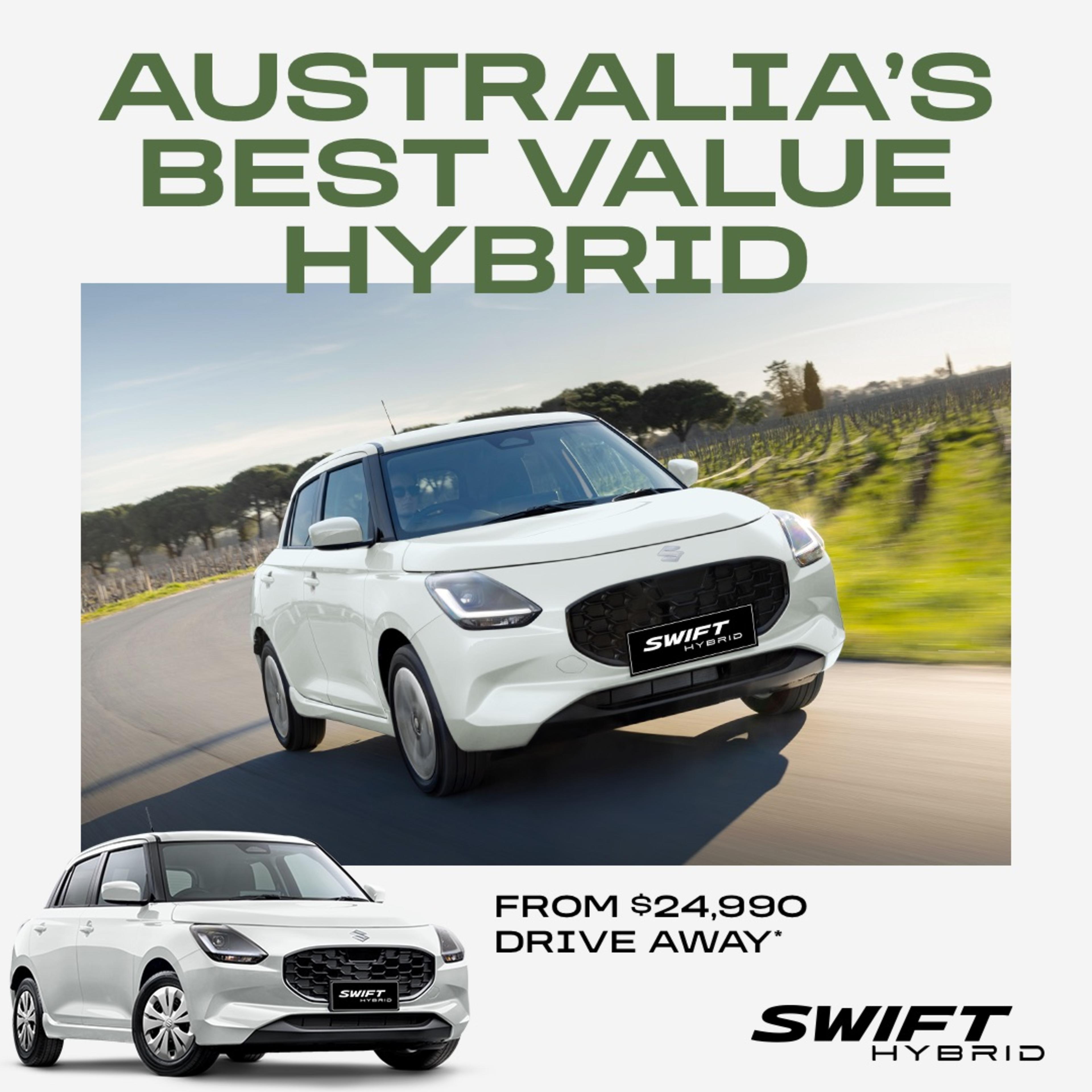Suzuki Swift Hybrid: Australia's Best-Value Hybrid Now at Tynan Suzuki Kirrawee banner