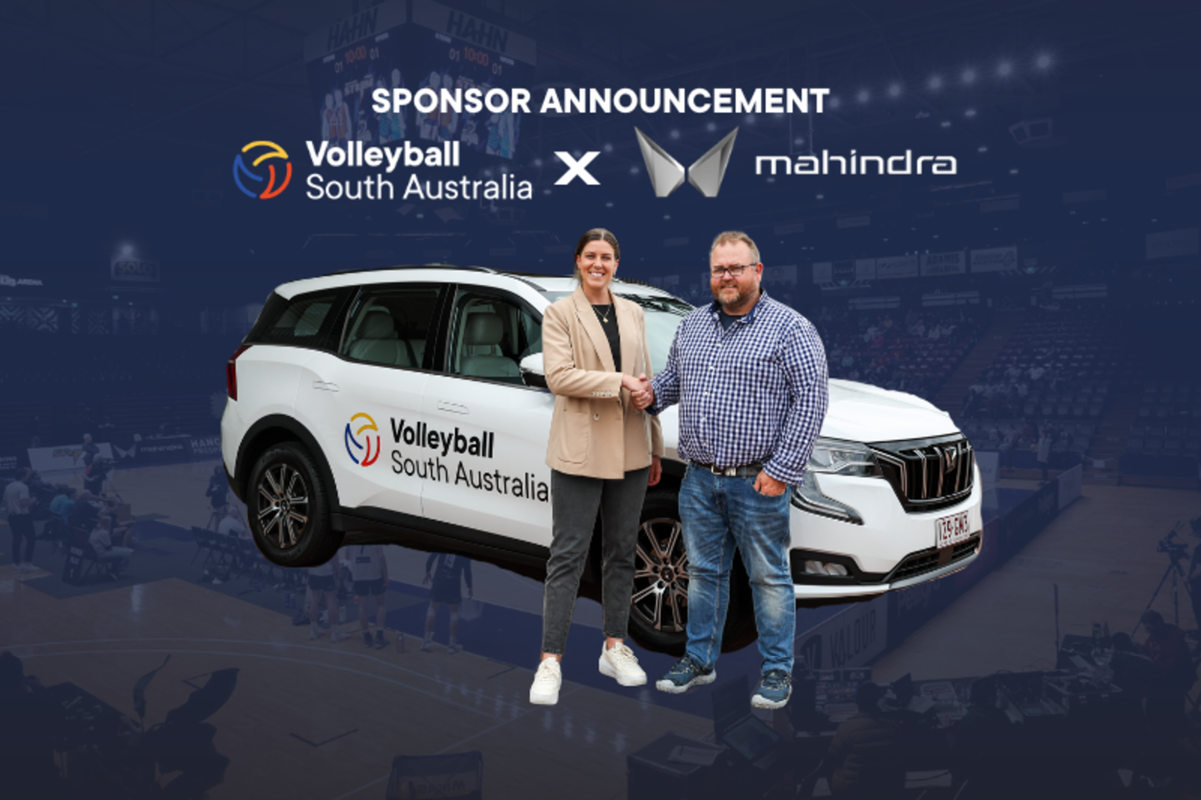 Karla Della Pietra CEO Volleyball South Australia_James Halliwell National Marketing Manager Mahindra Australia