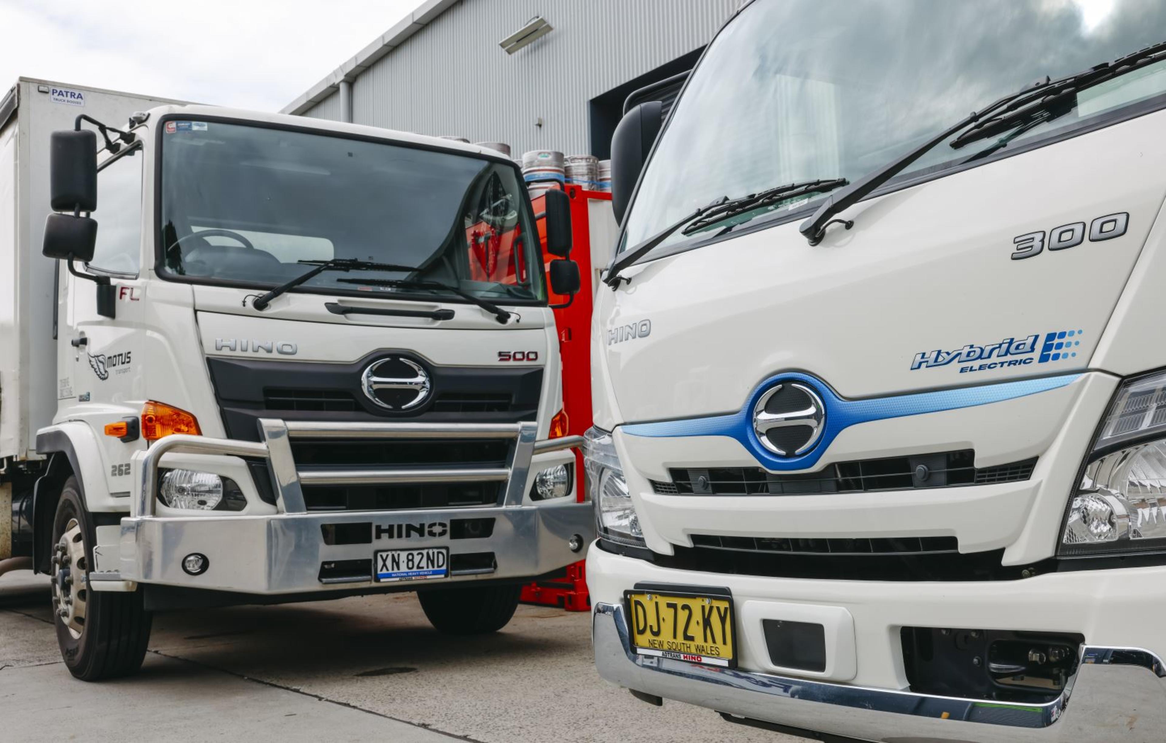 Hino 500 Series and Hino 300 Series Hybrid-Electric.