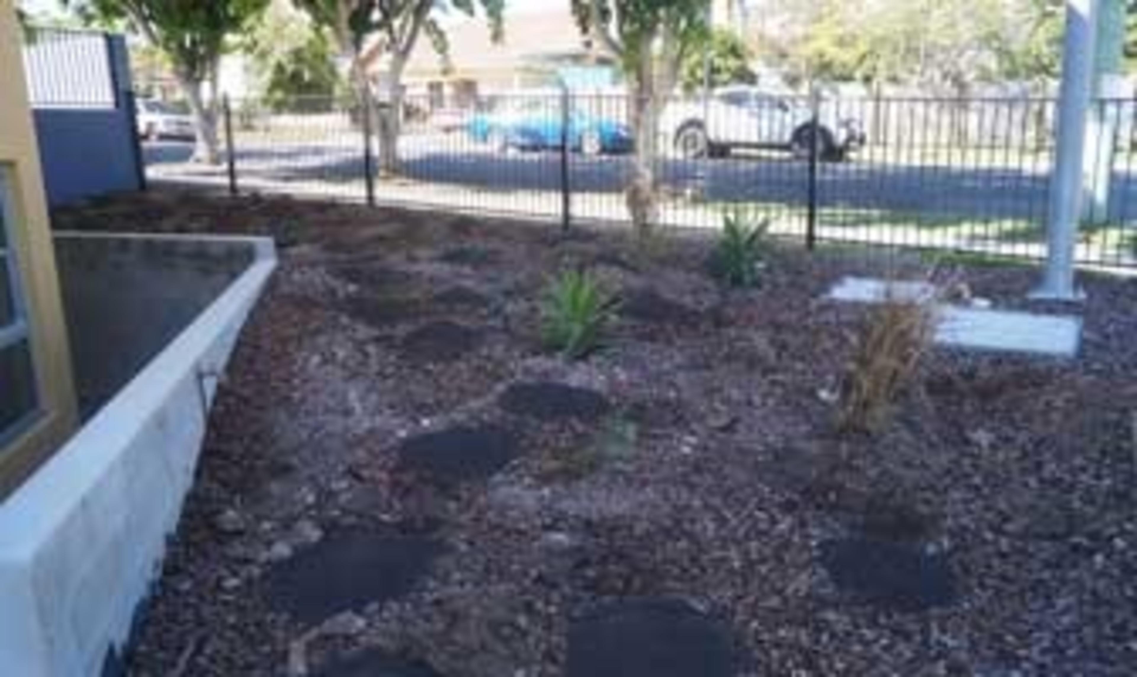 Before: The St Joachim's front garden looks a bit bare!