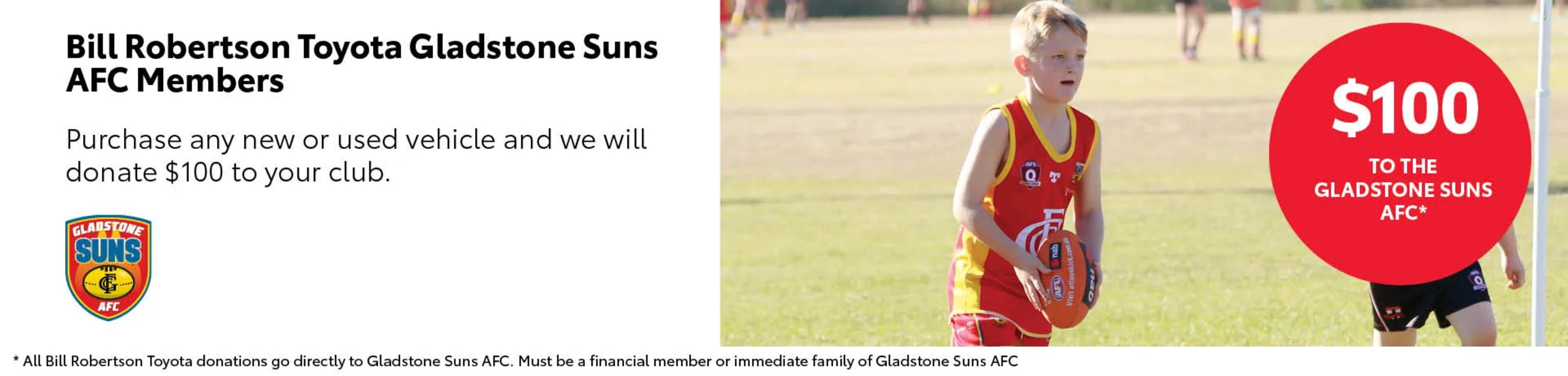 Bill Robertson Sponsorship AFC Gladstone Suns