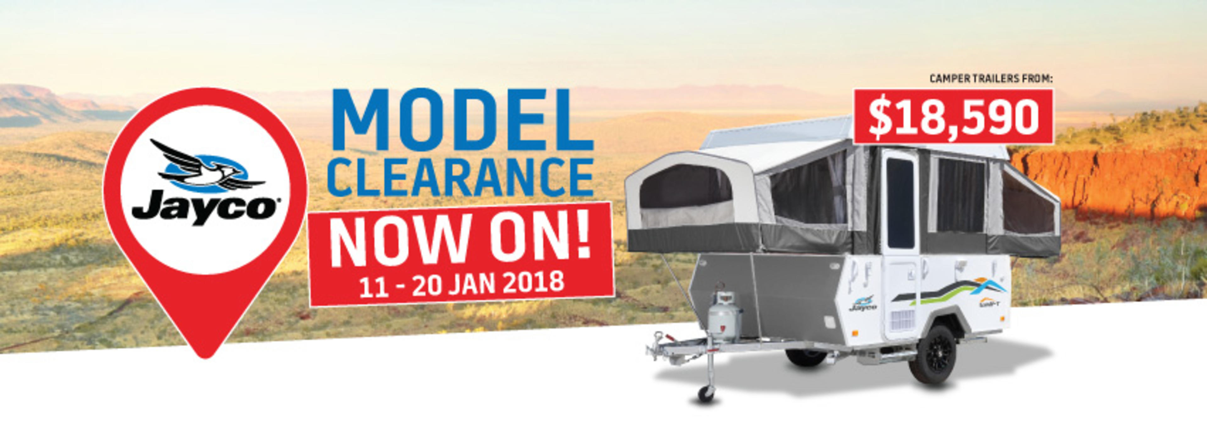 JAYCO 2018 MODEL CLEARANCE! banner