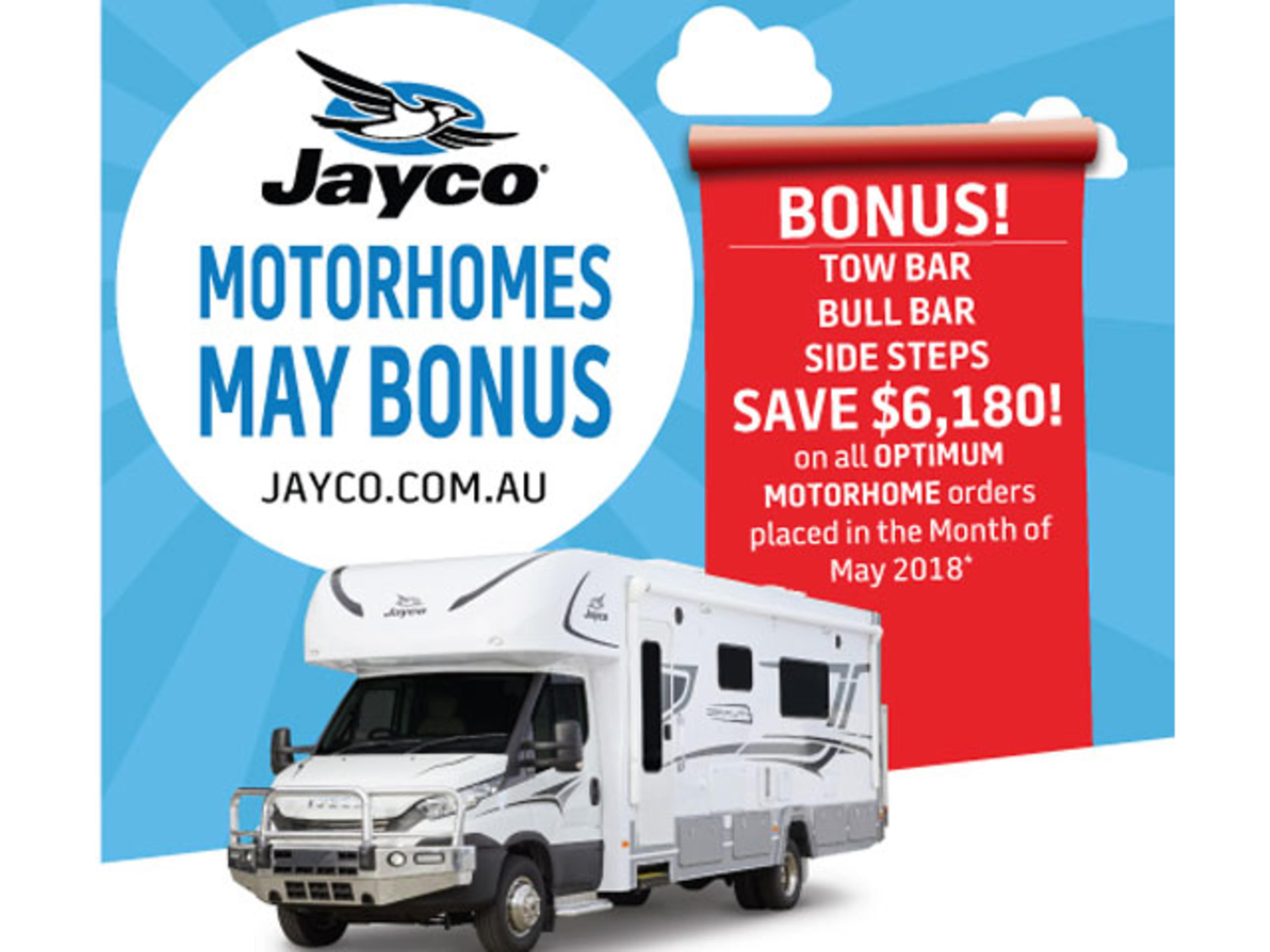 JAYCO MOTORHOMES MAY BONUS banner