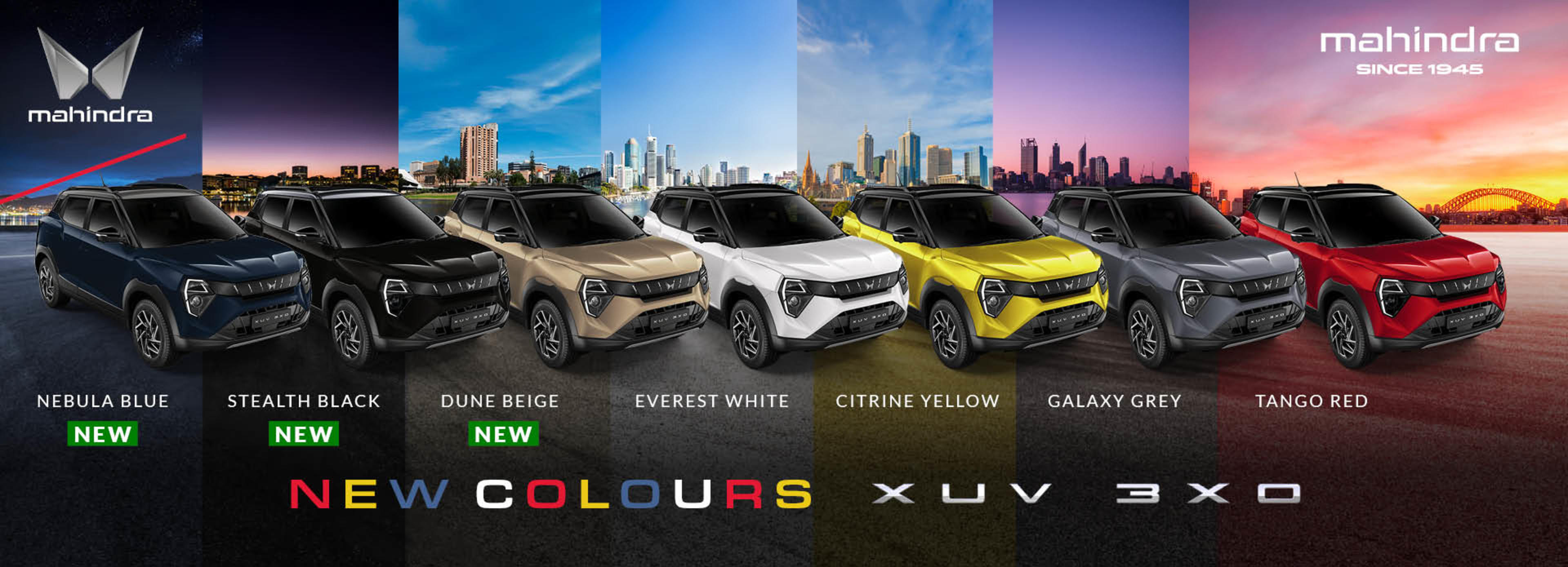 Mahindra releases bold new colours for XUV 3XO banner