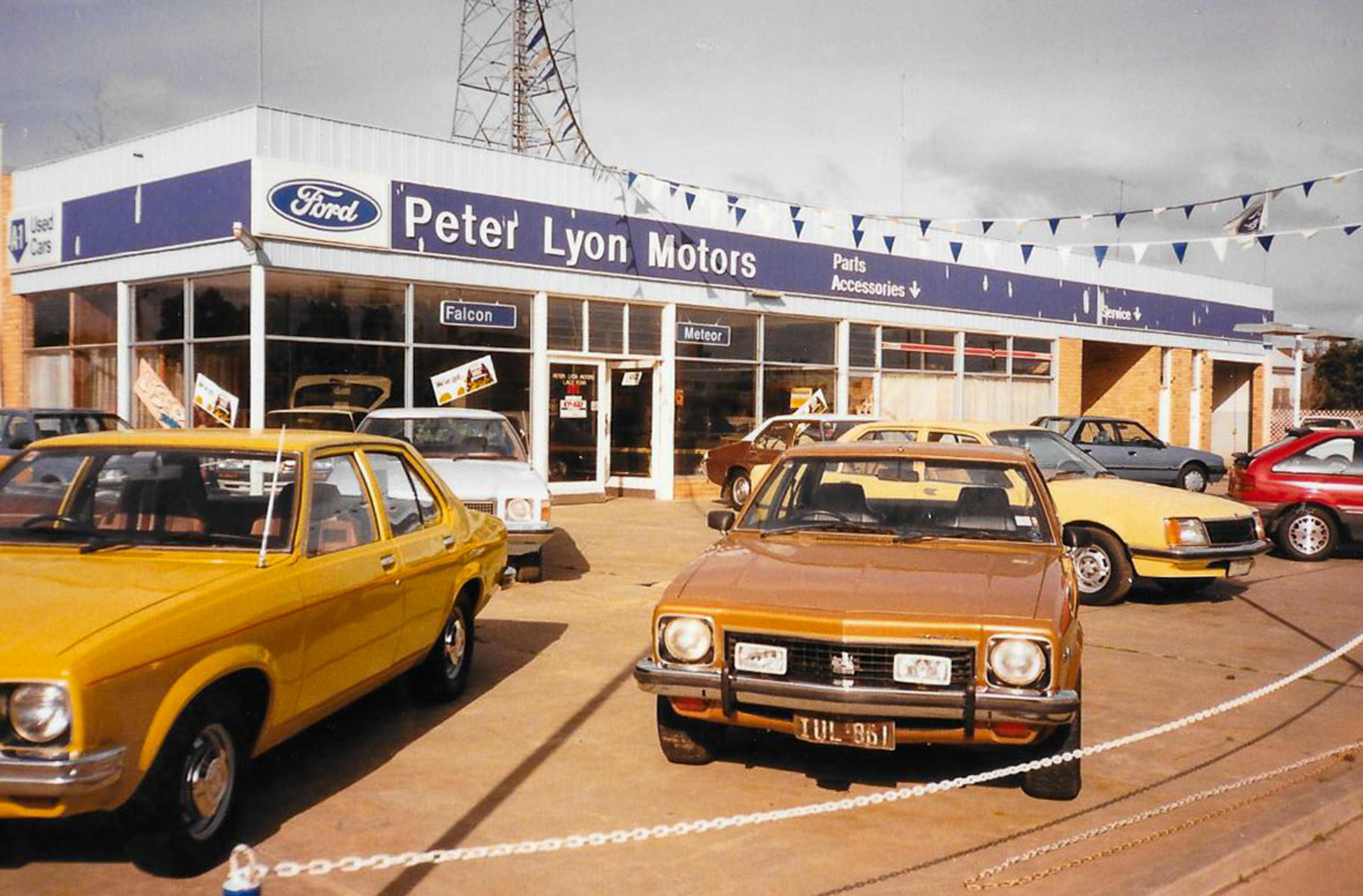 The Peter Lyon Motors Showroom.