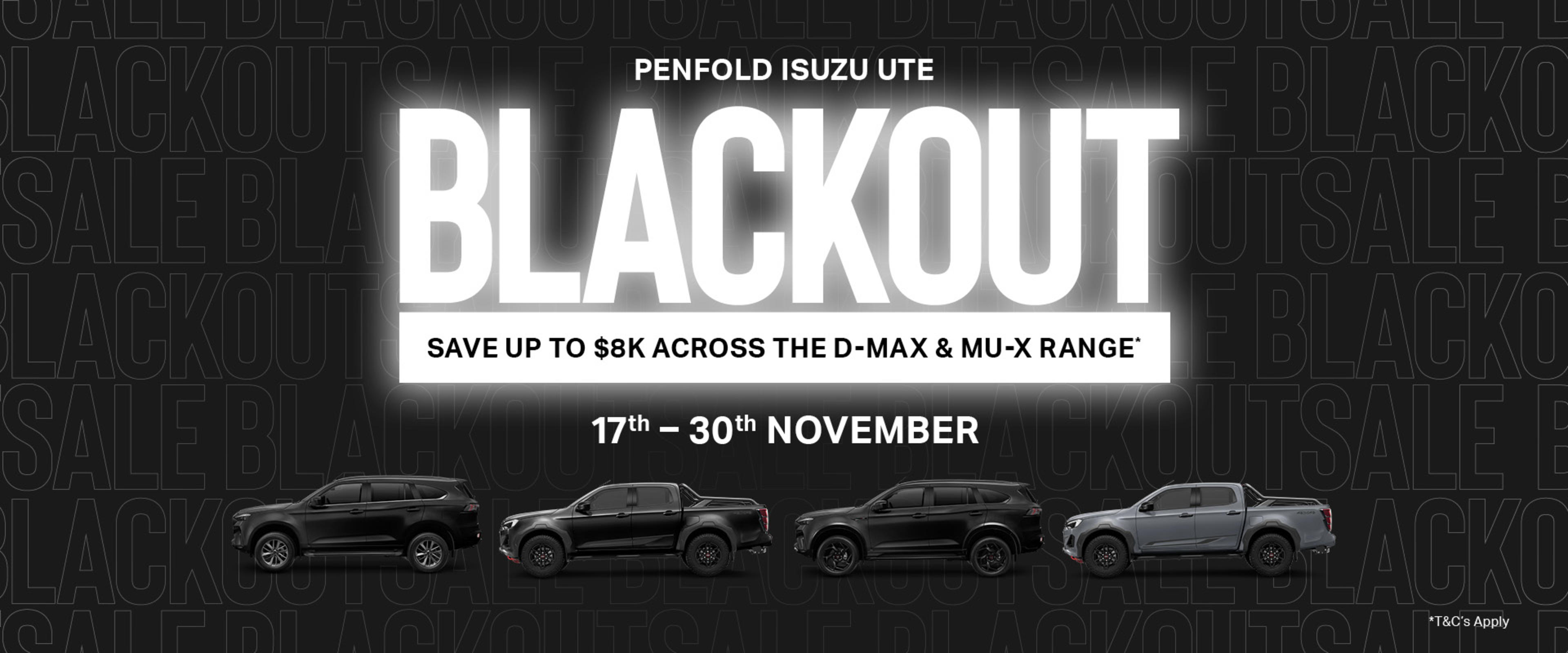 Penfold Isuzu UTE's Blackout Sale