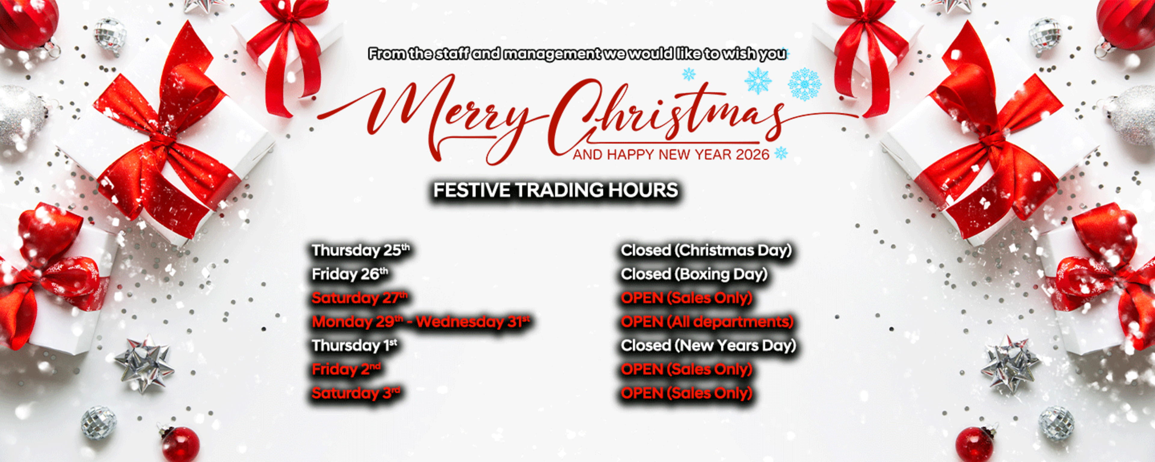 Xmas 2025 Trading Days