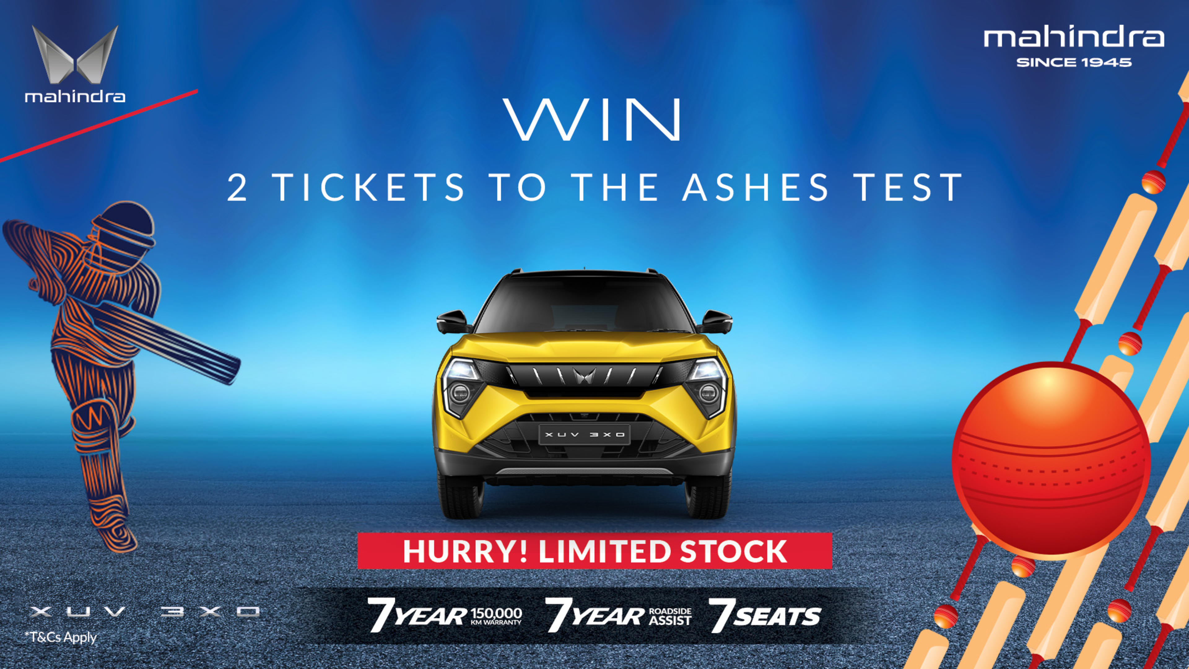WIN 2 Tickets to the Ashes Test