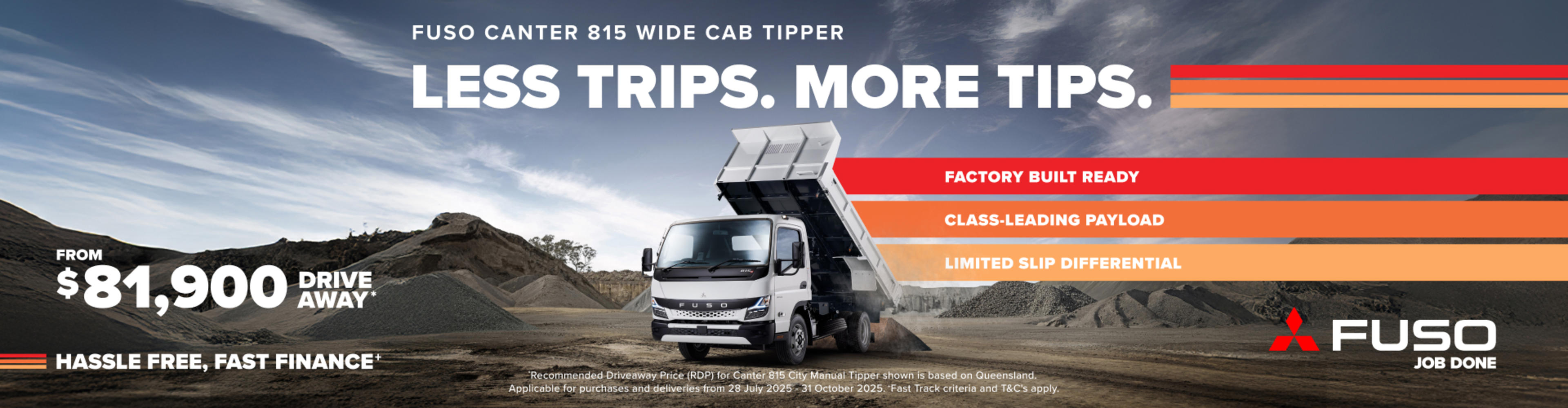 FUSO CANTER 815 WIDE CAB TIPPER