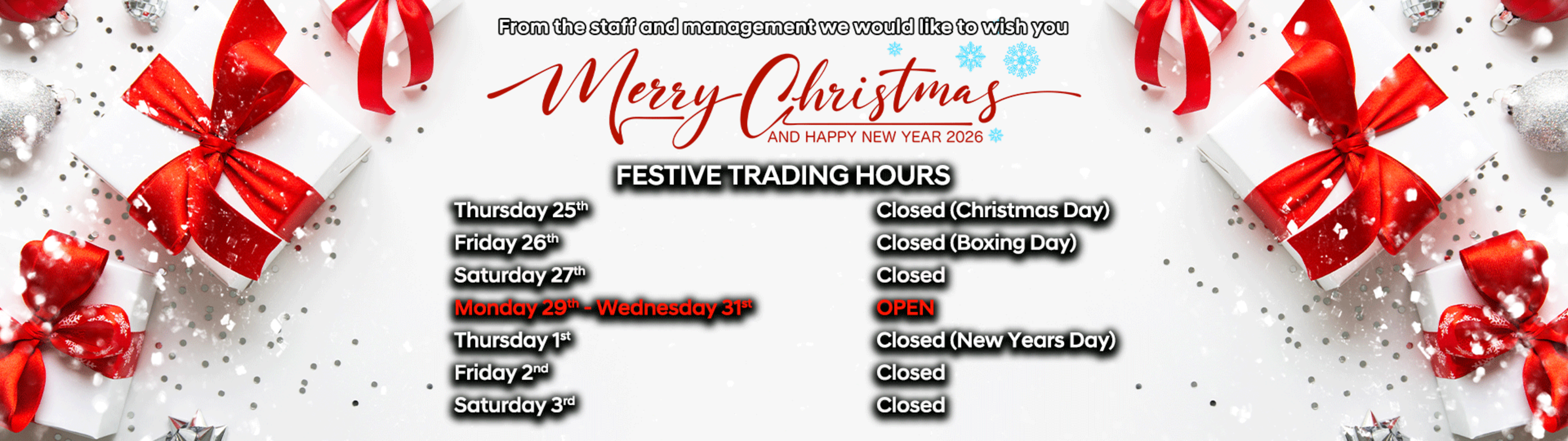 Xmas 2025 Trading Days