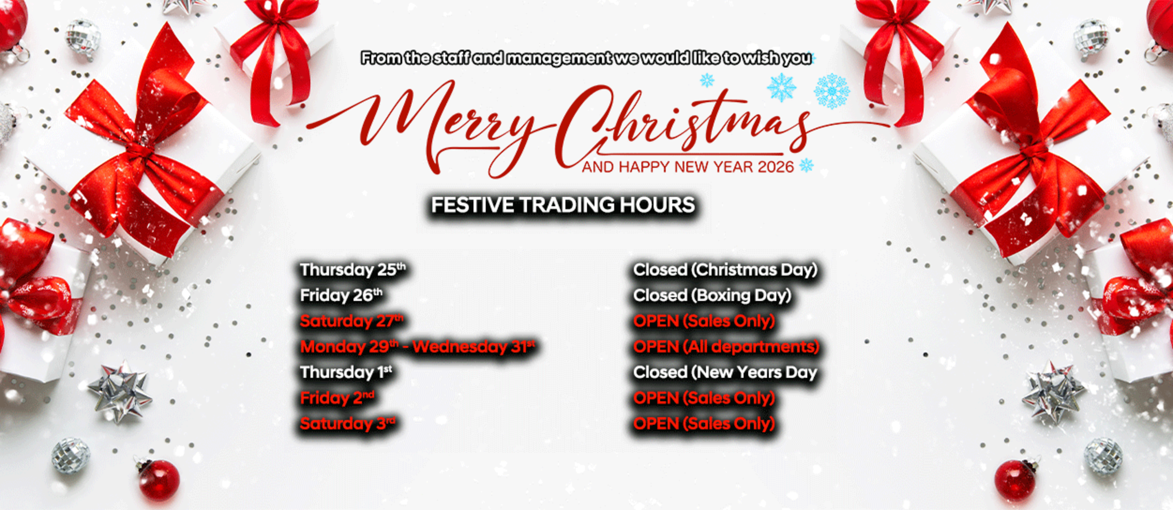Xmas 2025 Trading Days