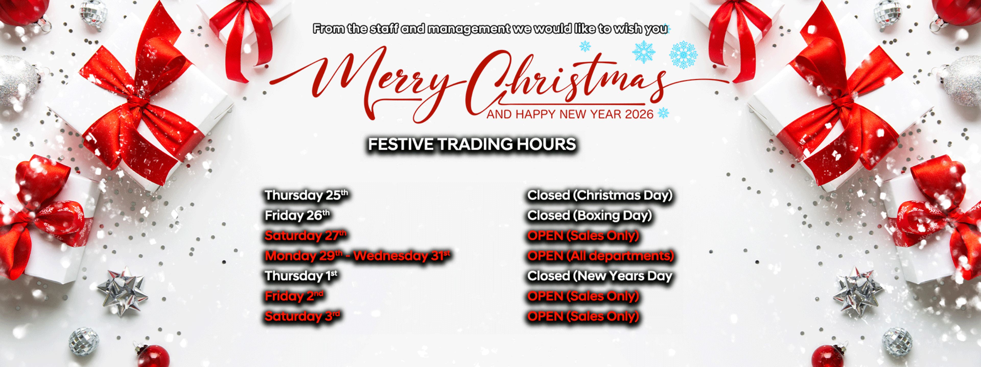 Xmas 2025 Trading Days