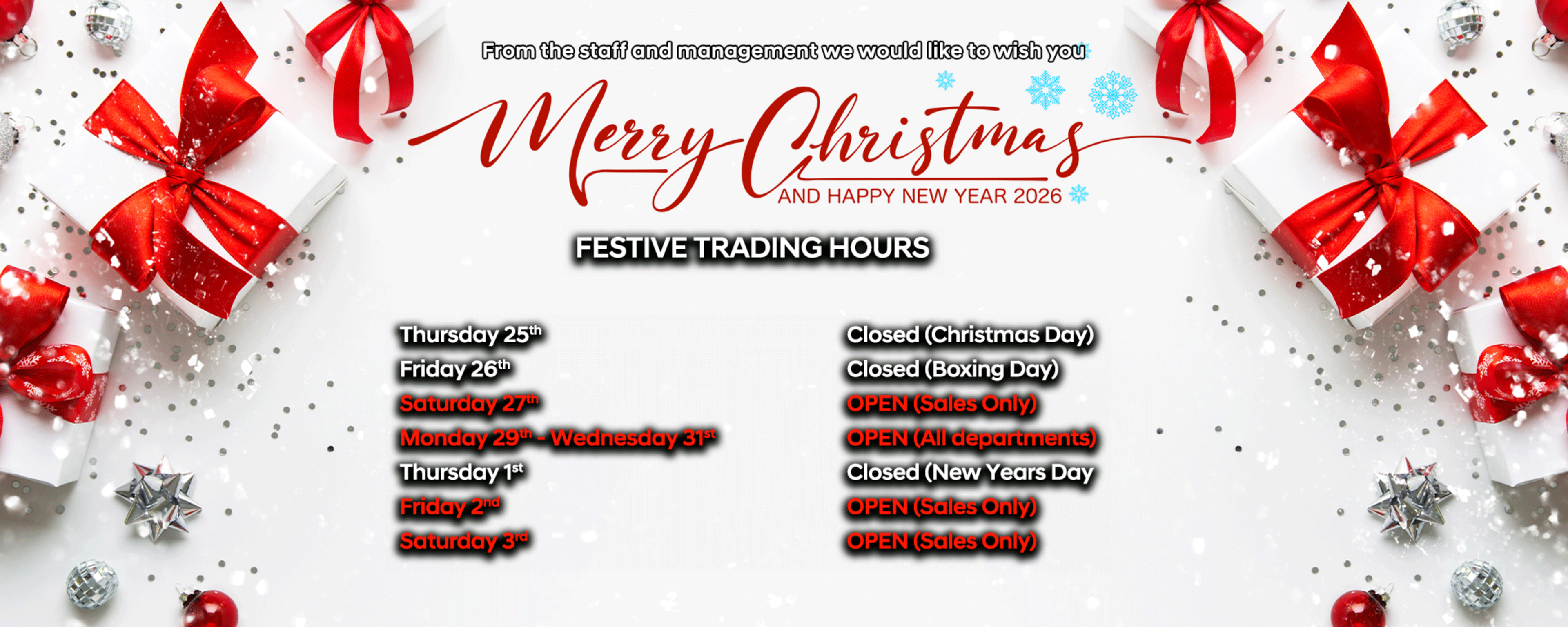 Xmas 2025 Trading Days