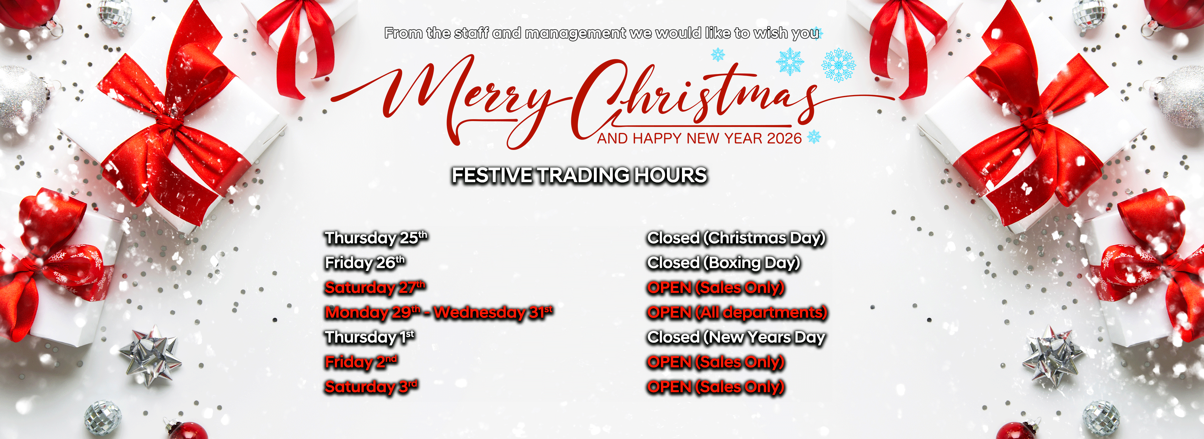Xmas 2025 Trading Days