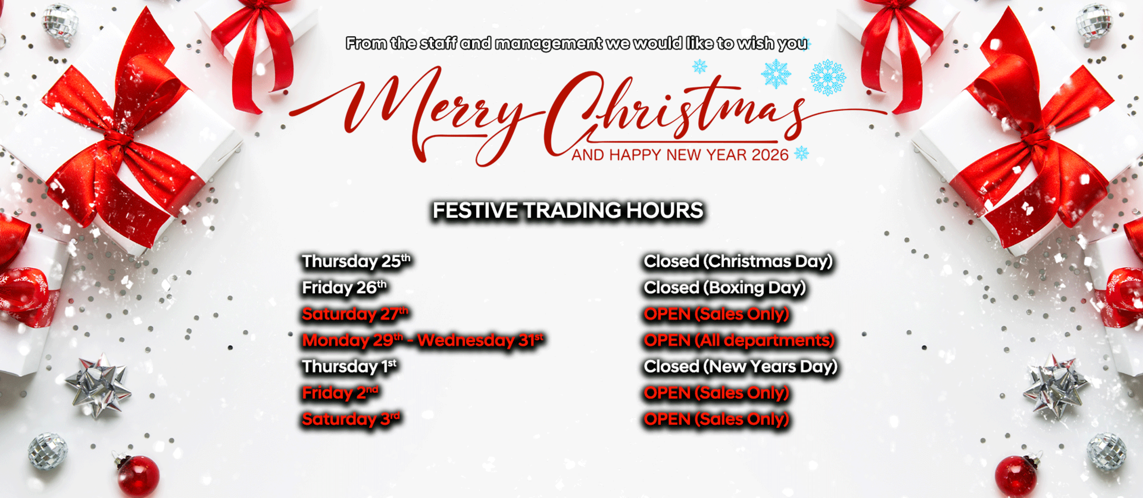 Xmas 2025 Trading Days