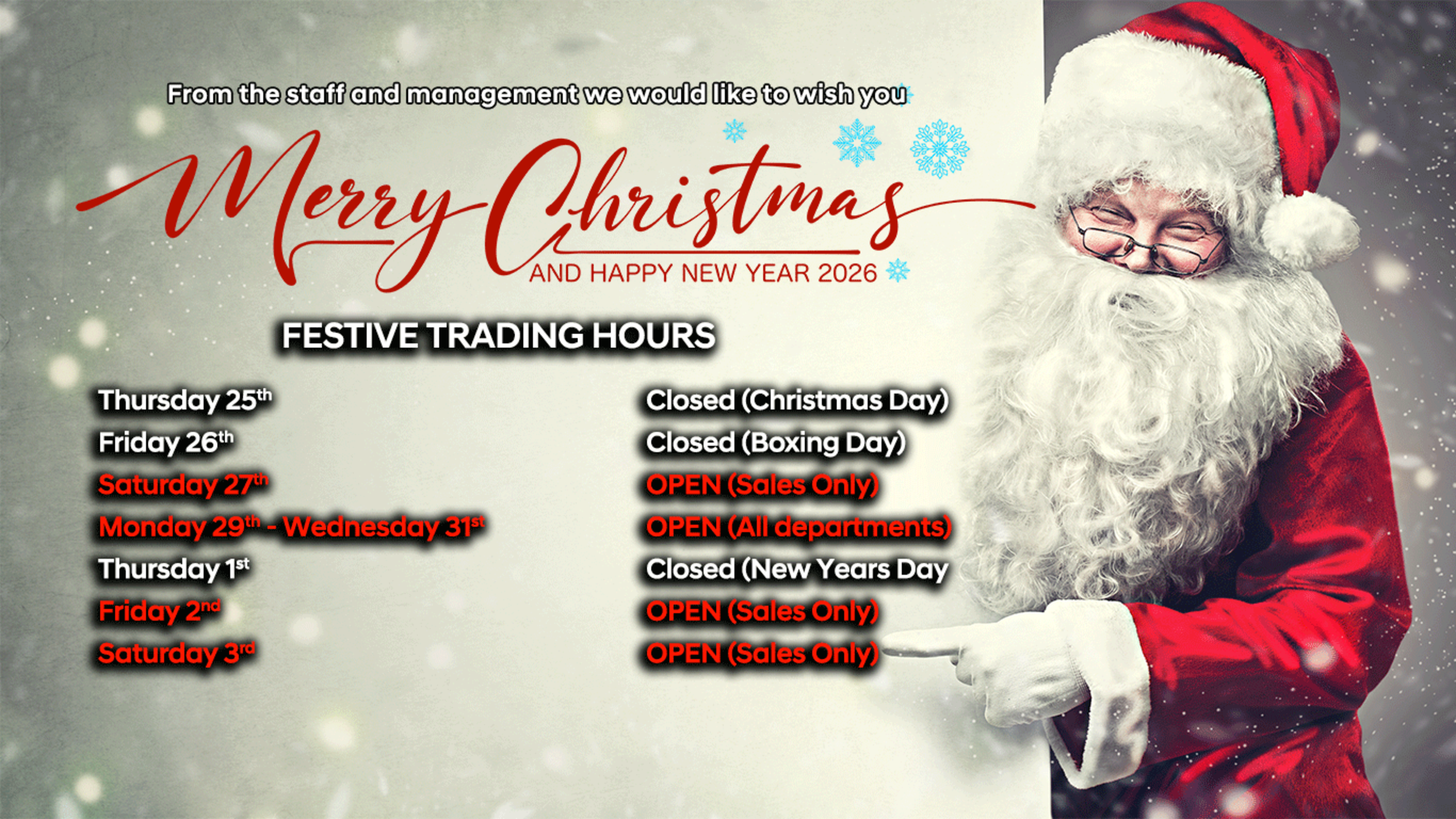 Xmas 2025 Trading Days