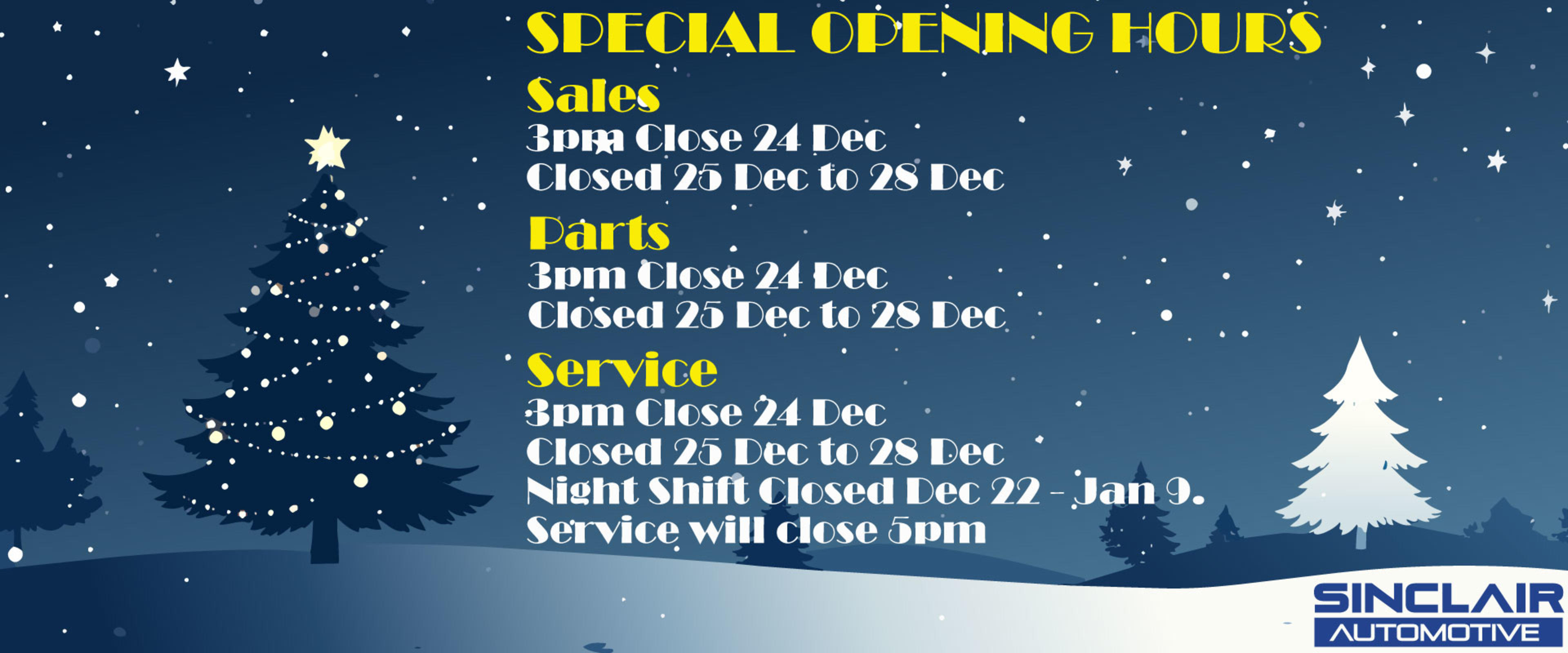 Christmas Hours 2025