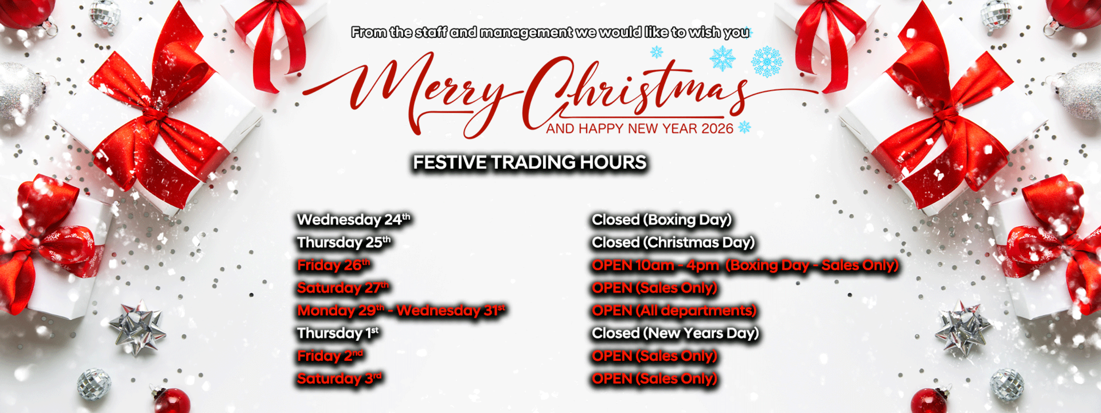 Xmas 2025 Trading Days