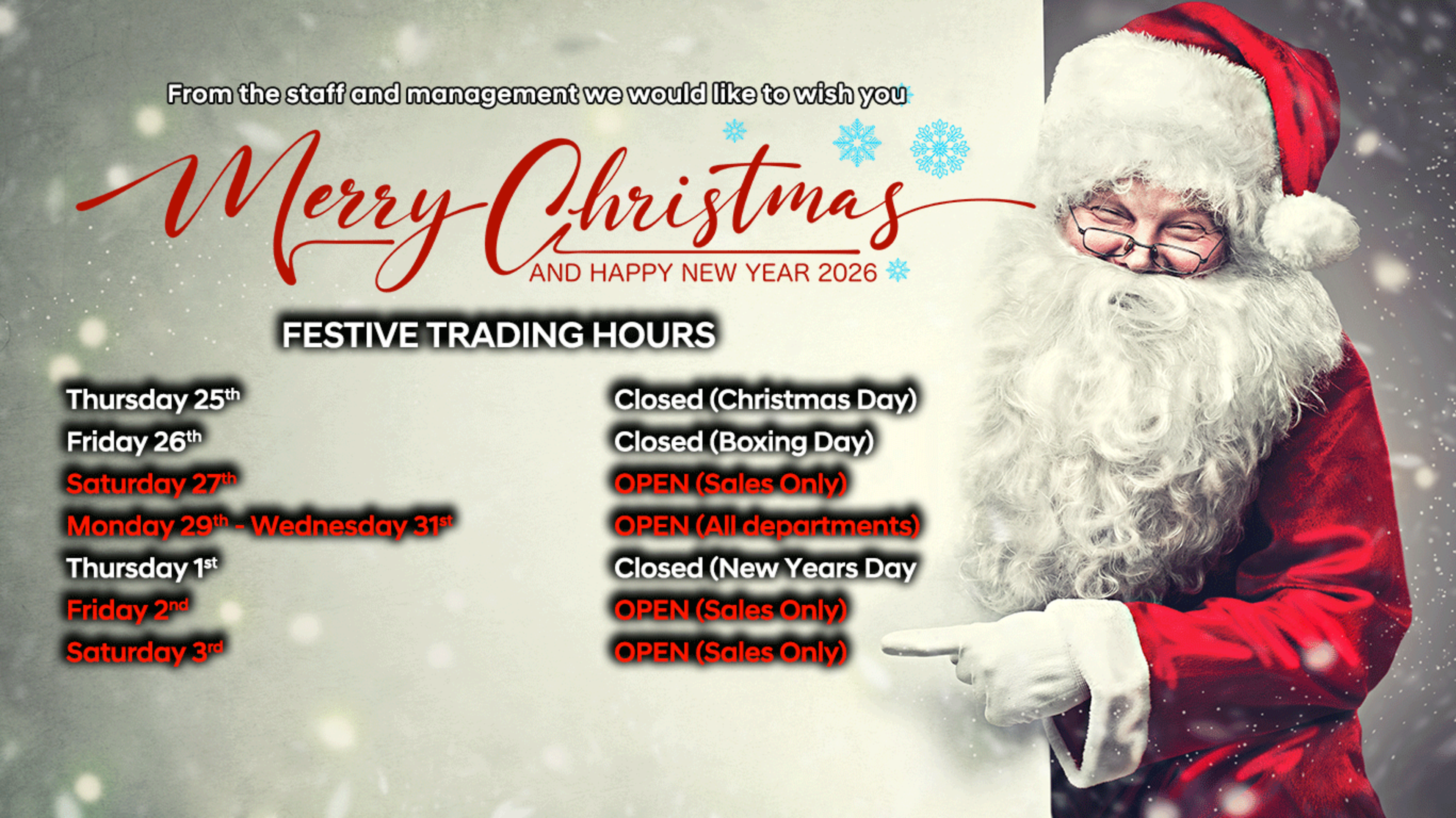 Xmas 2025 Trading Days