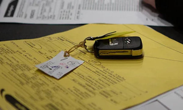 Key fob on paperwork