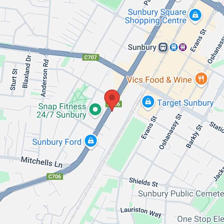 Chery Sunbury map