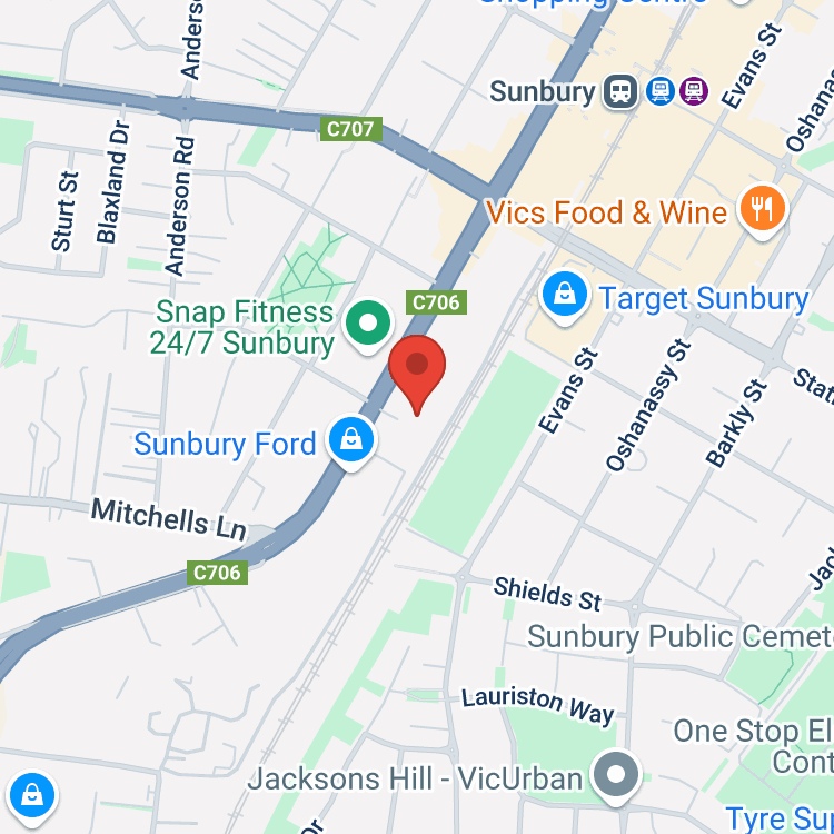 Sunbury Toyota map