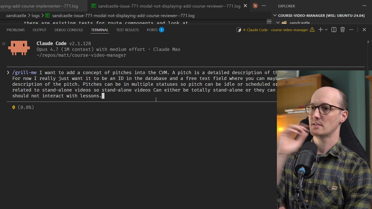 Claude Code showing the pitch feature request