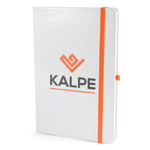 A5 White Soft Touch Notebooks in White/Amber