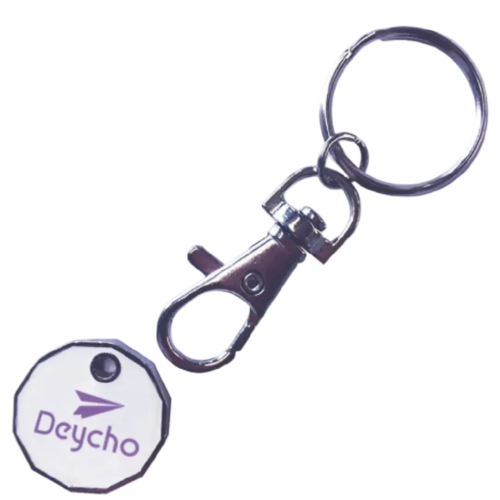 Custom Printed Trolley Coin Token Keyrings with Your Logo from Total Merchandise