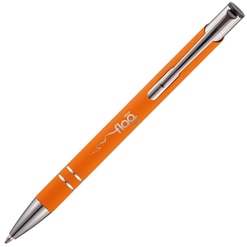 Custom Engraved Express Beck Soft Feel Metal Ballpens in Amber from Total Merchandise