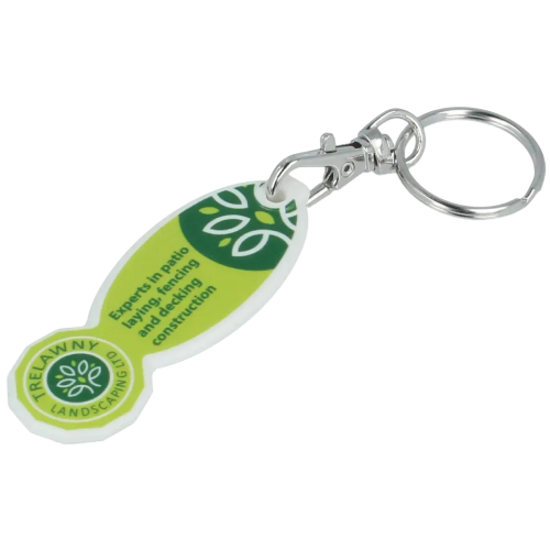 Promotional Trolley Coin Oval Sticks with company designs