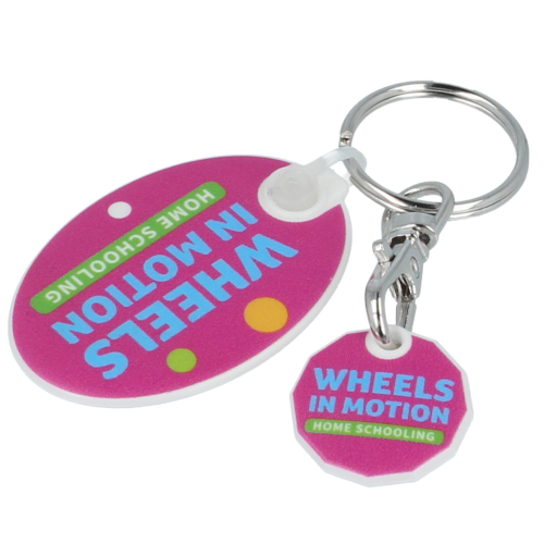 Promotional Oval Combo Trolley Coin Keyfobs for giveaways