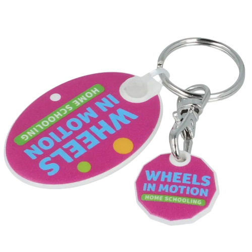 Promotional Oval Combo Trolley Coin Keyfobs for giveaways